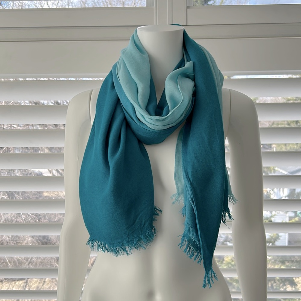 INDIGO Women’s Turquoise Blue Fashion Neck Scarf, Pashmina Wrap, Three Layer